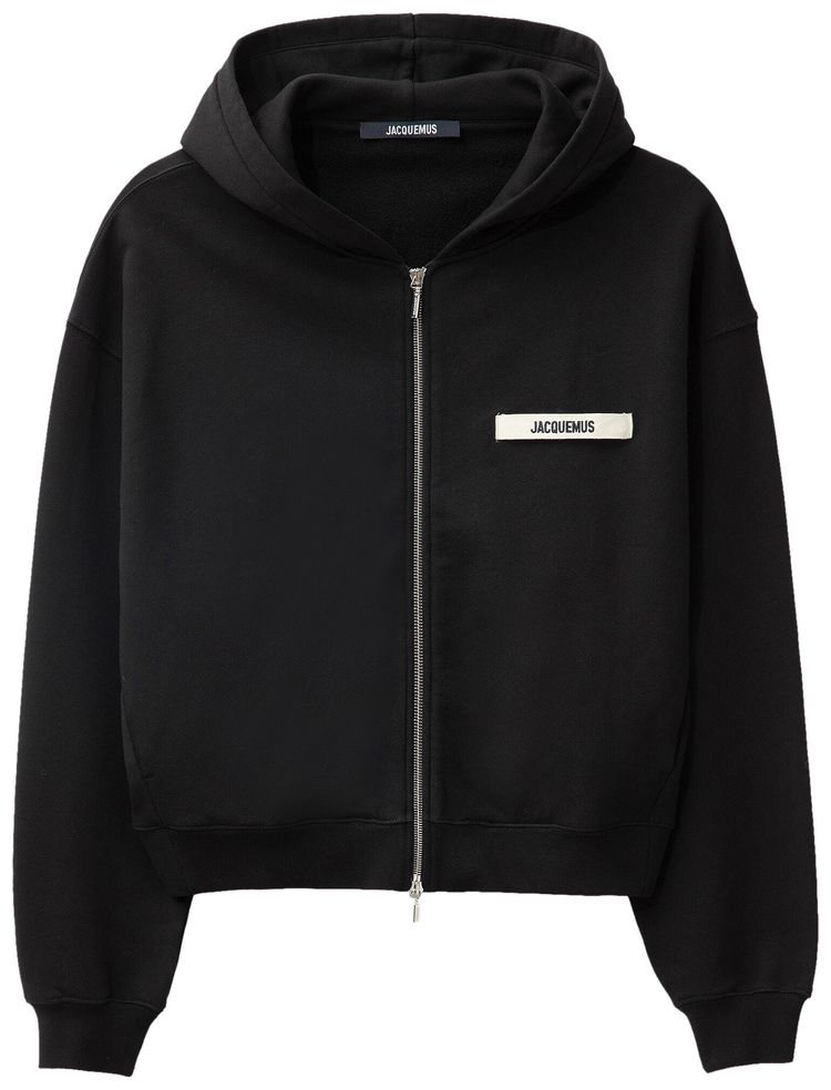 Jacquemus Le Gros Grain Zip Hoodie Black