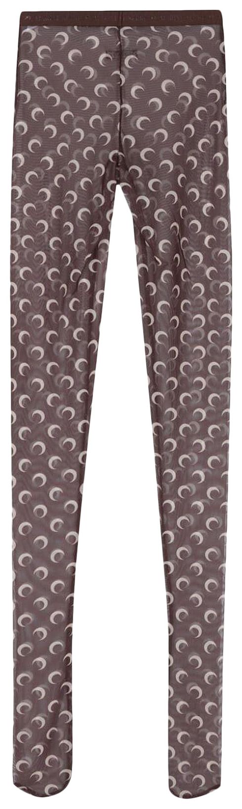 Marine Serre Moon Printed Mesh Tights Brown