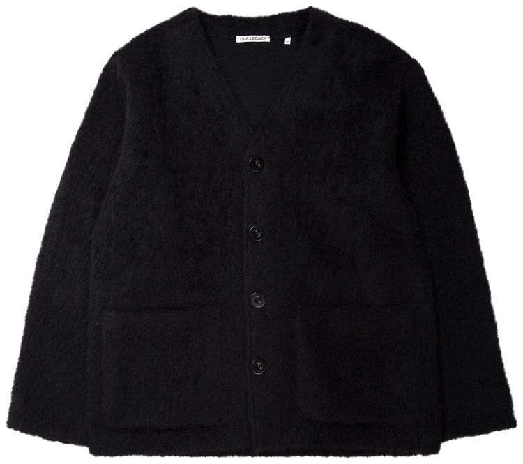 Our Legacy V Neck Mohair Cardigan Black