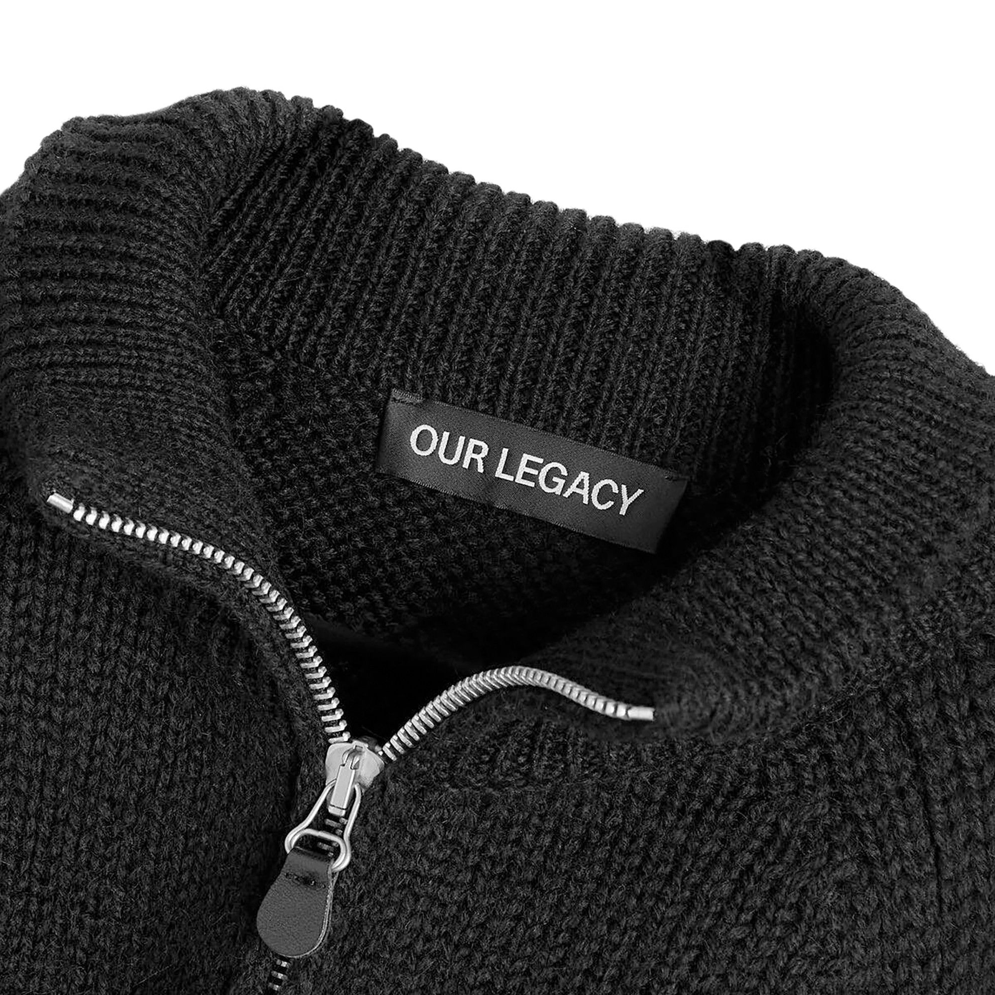 Buy Our Legacy Ultra Zip Wool Funnel Neck Cardigan 'Black Buy Our Legacy Ultra Zip Wool Funnel Neck Cardigan 'Black