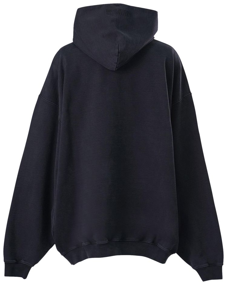 Vetements Woven Label Logo Hoodie Black