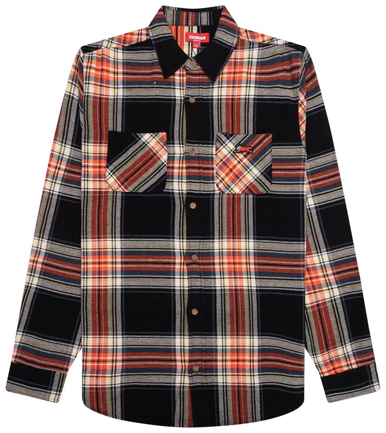 Icecream Script Long Sleeve Shirt Plaid