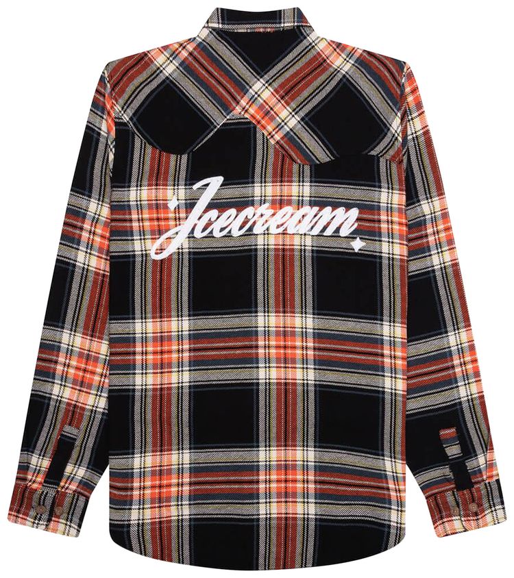 Icecream Script Long Sleeve Shirt Plaid