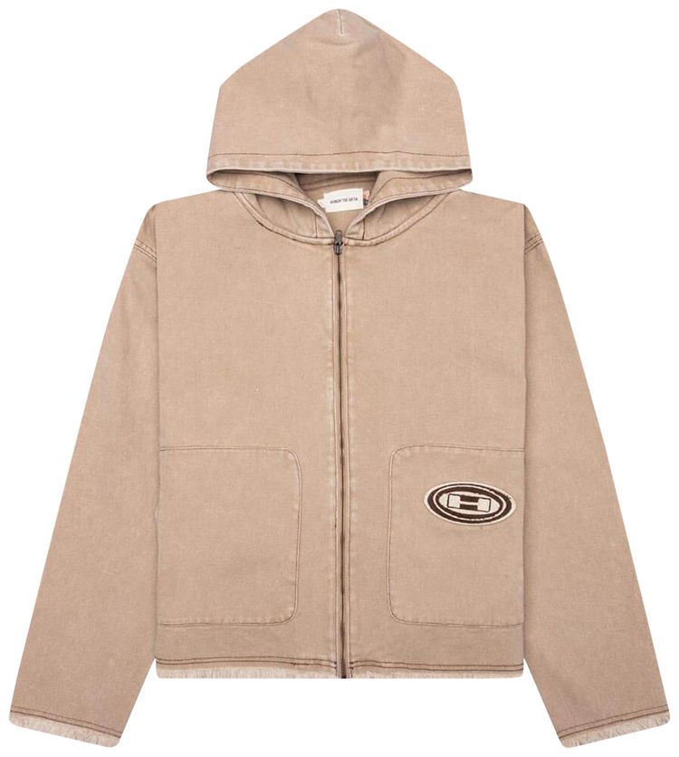 Honor The Gift Washed Canvas Zip Hoodie Tan