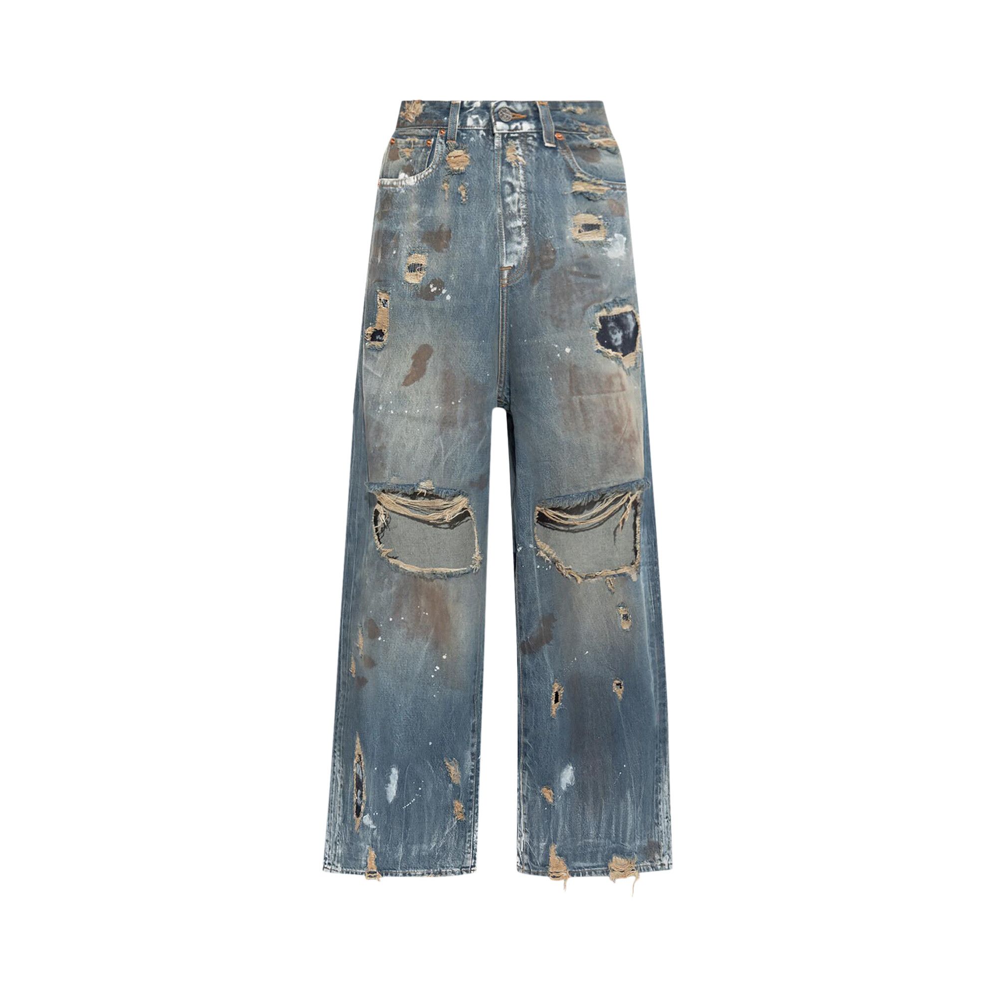 Buy Vetements Trashed Big Shape Jeans 'Distressed Blue