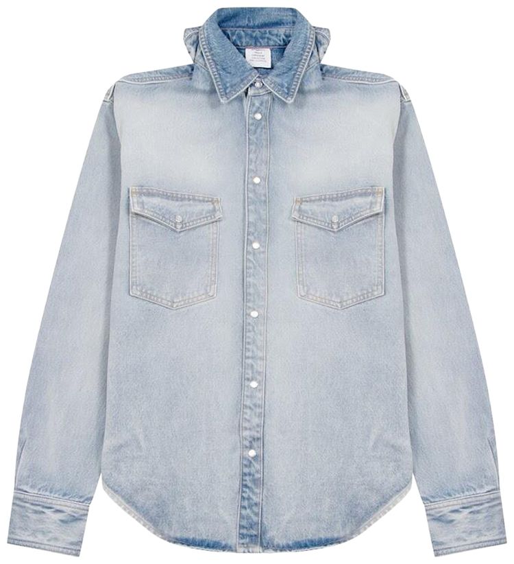 Vetements Front Back Denim Shirt Light Blue