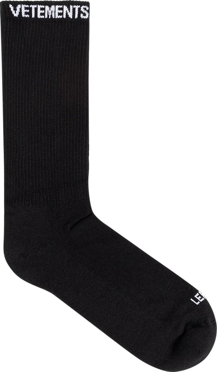 Vetements Logo Socks BlackWhite