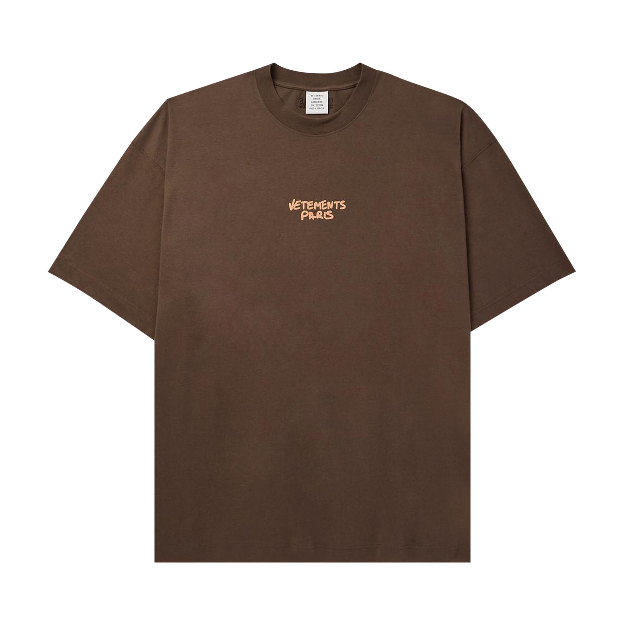 Buy Vetements Paris Logo T-Shirt 'Chocolate Brown