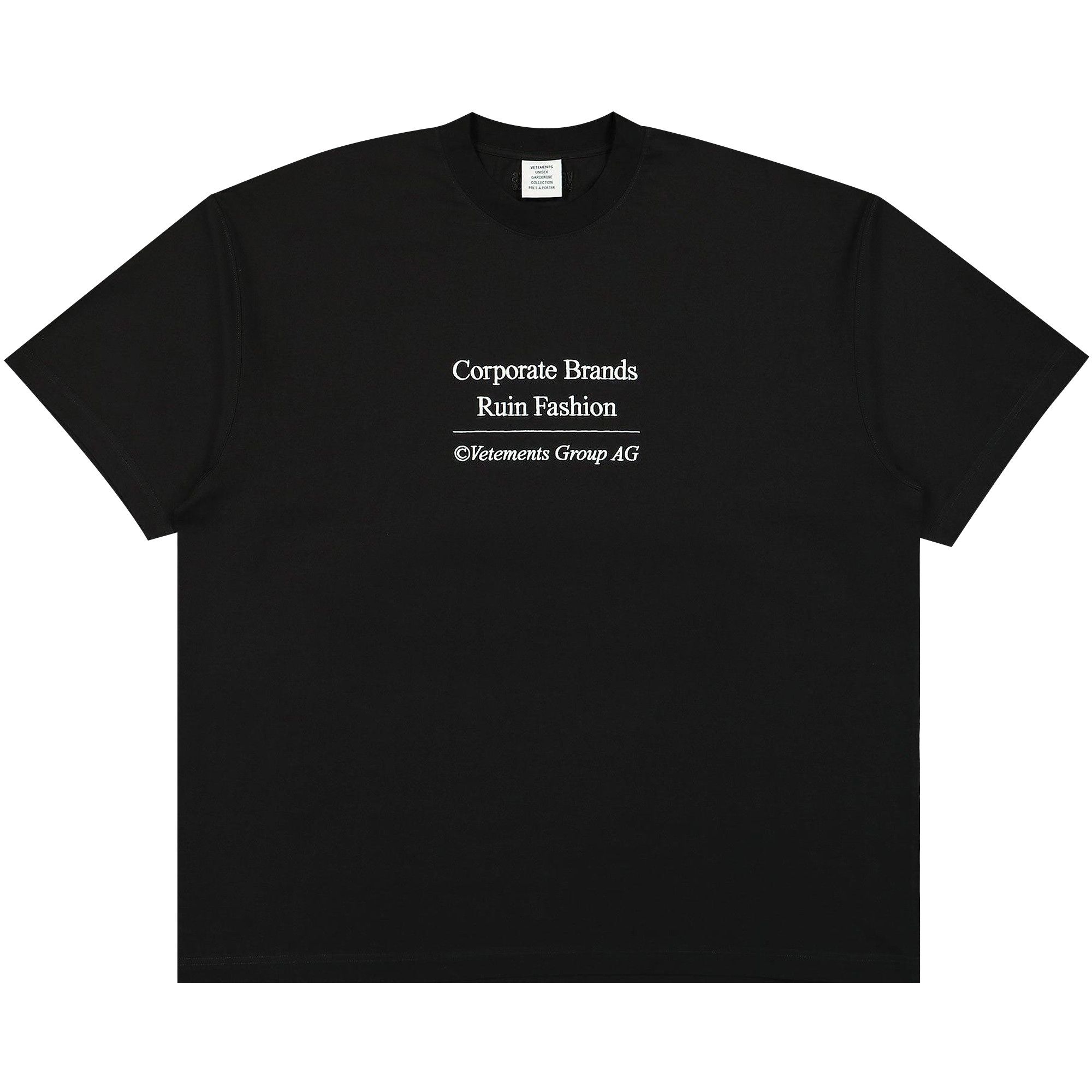 Buy Vetements Corporate Brands T-Shirt 'Black' - UA65TR660B