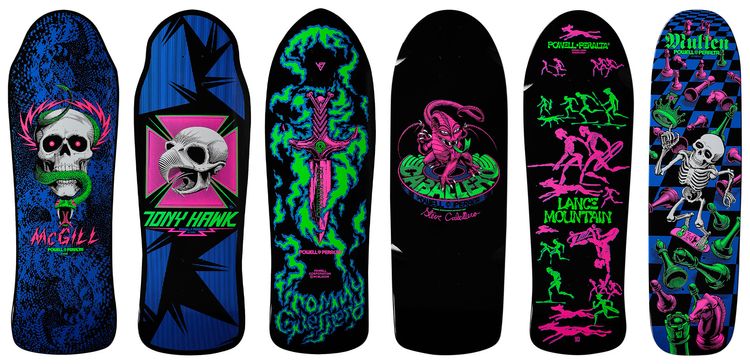 Powell Peralta Bones Brigade Blacklight Series 14 Skateboard Decks Set Of 6