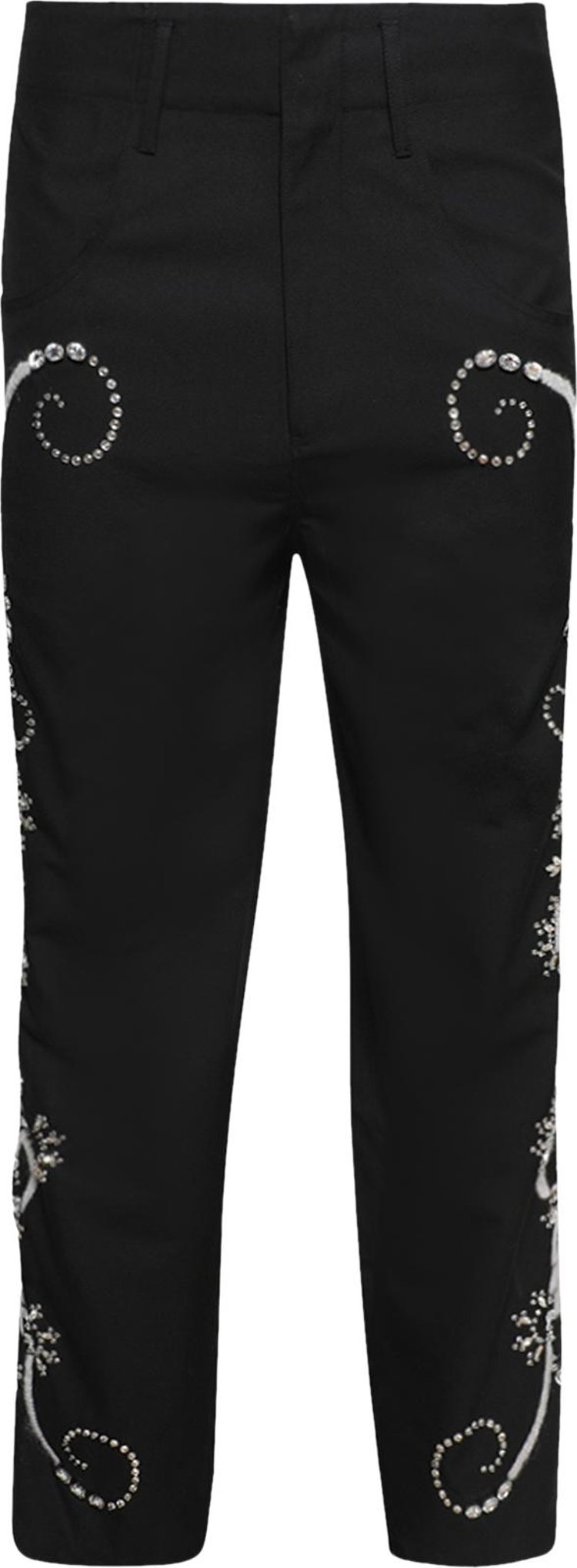 BLUEMARBLE Embroidered Baggy Pants Jet Black