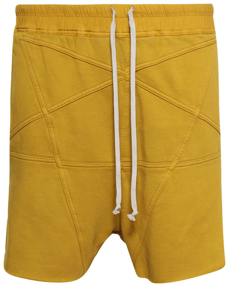 Rick Owens DRKSHDW Jersey Trucker Cut Off Shorts Ochre