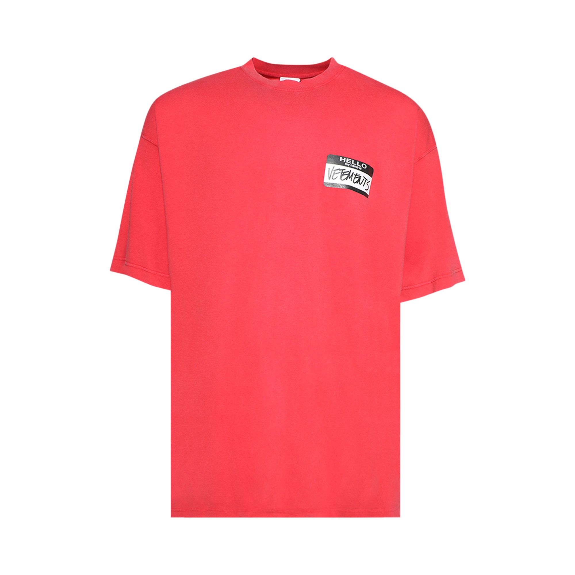 Buy Vetements Hello My Name Is Vetements T-Shirt 'Red