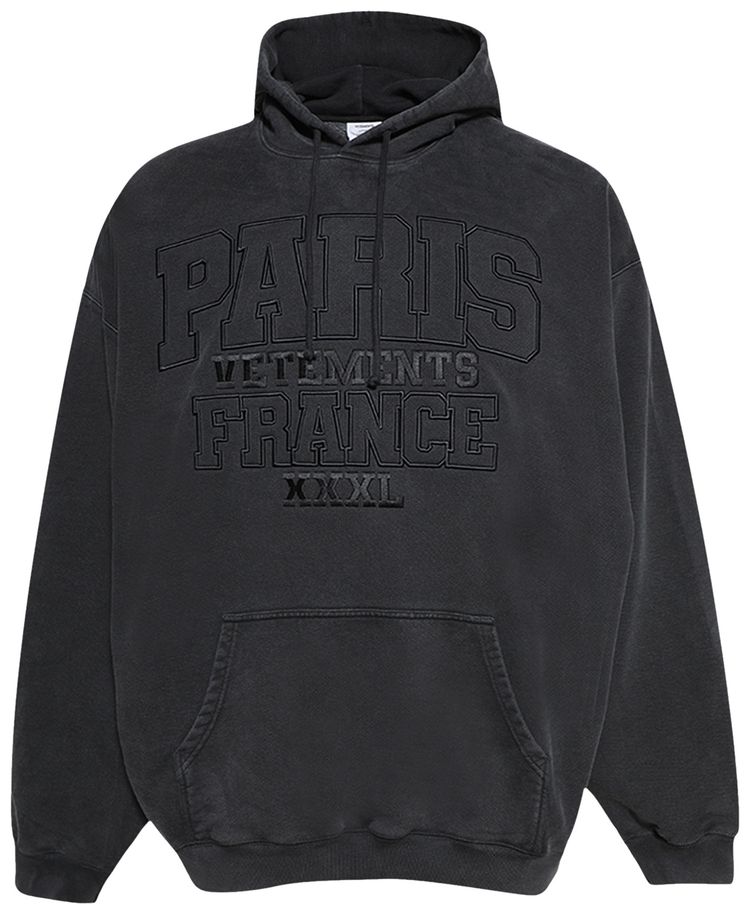 Vetements Paris XXXL Hoodie Washed Black