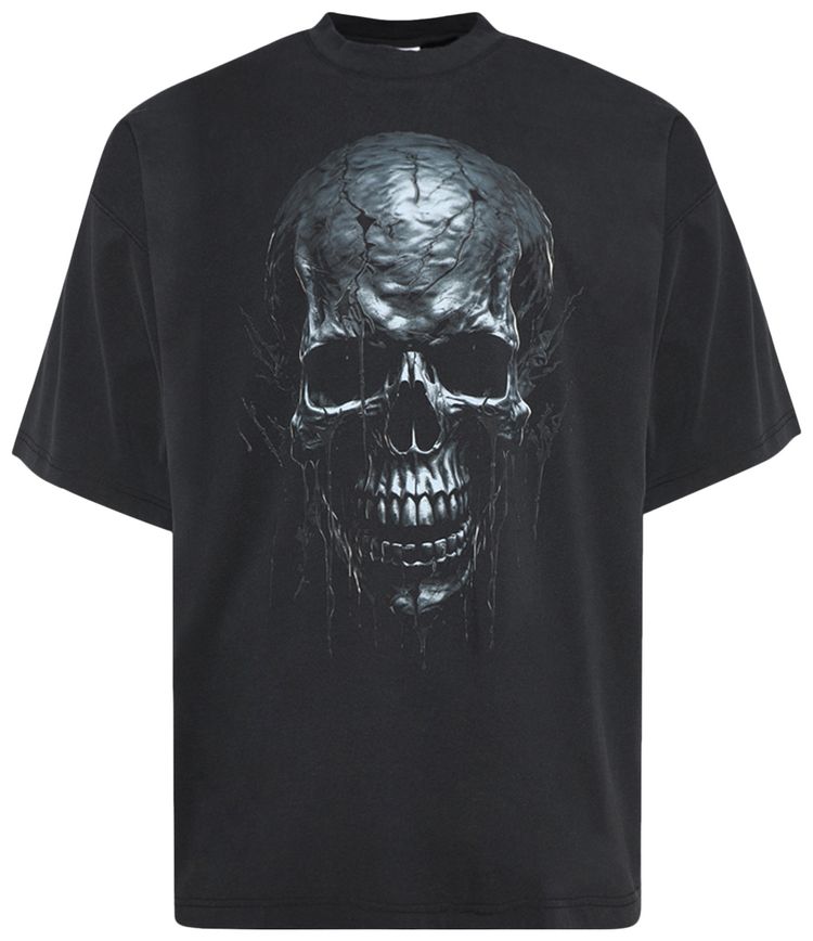 Vetements Skull Metal T Shirt Black