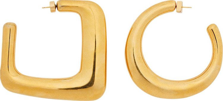 Jacquemus Les Grandes Creoles Ovalo Earrings Light Gold