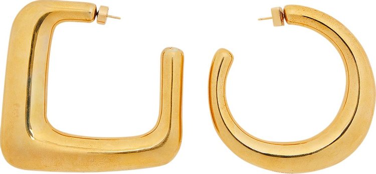 Jacquemus Les Grandes Creoles Ovalo Earrings Light Gold