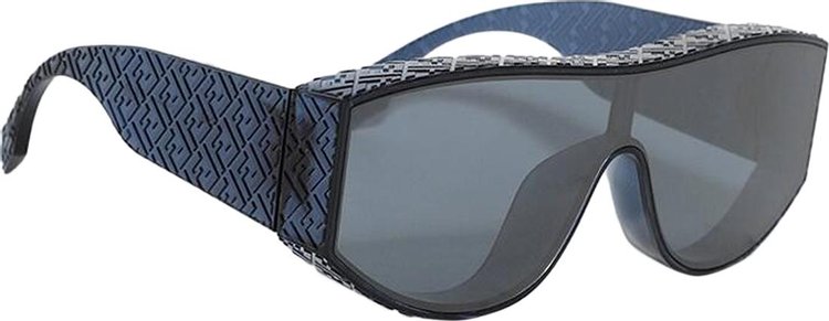 Fendi Lab Shield Sunglasses Shiny BlueBlu Mirror