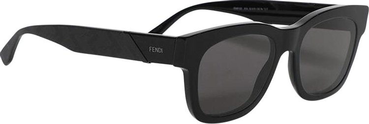 Fendi Square Sunglasses Shiny BlackSmoke