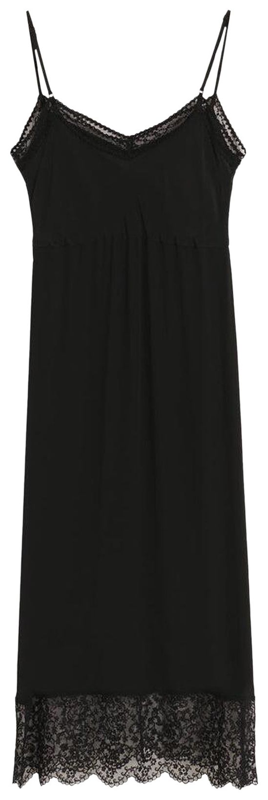 Simone Rocha Deep Lace Trim Slip Dress Black