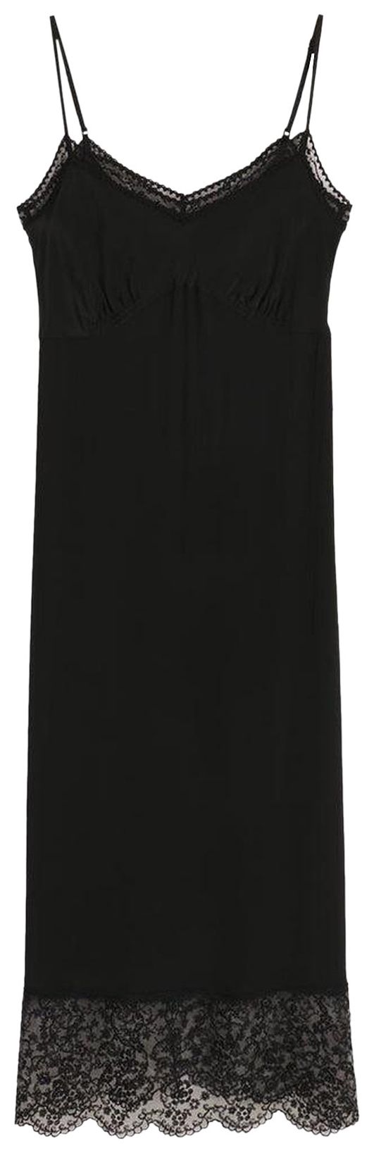 Simone Rocha Deep Lace Trim Slip Dress Black