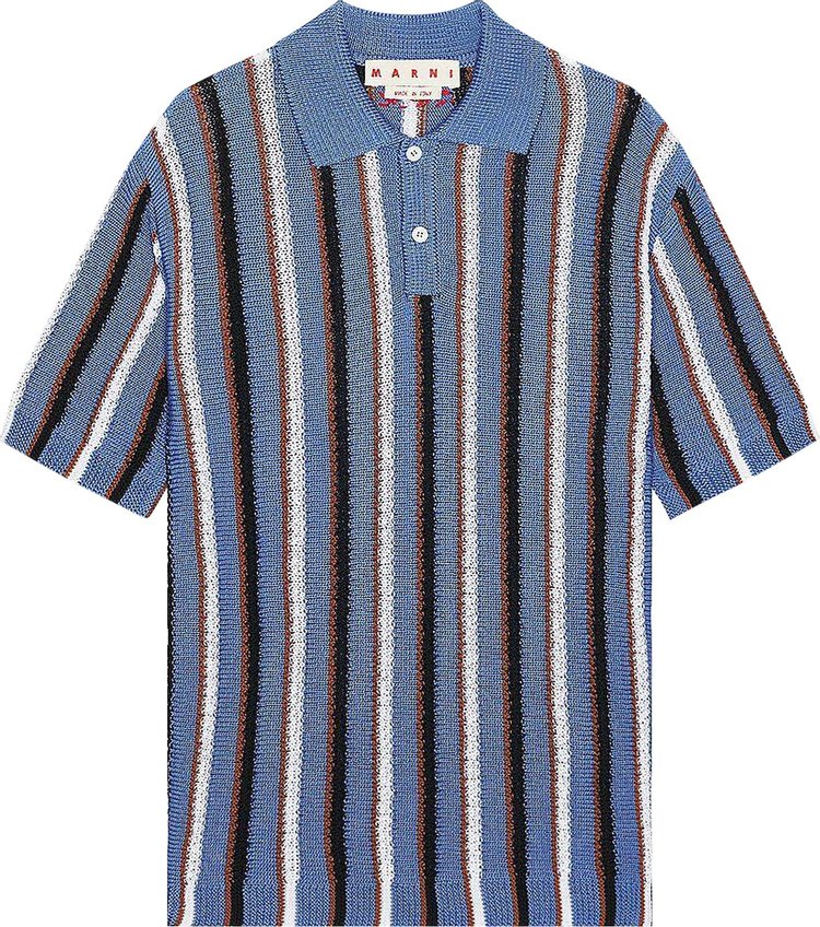 Marni Cable Striped Polo Shirt Opal