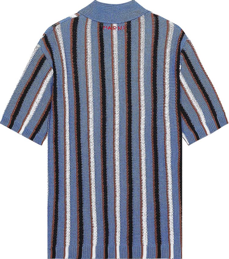 Marni Cable Striped Polo Shirt Opal