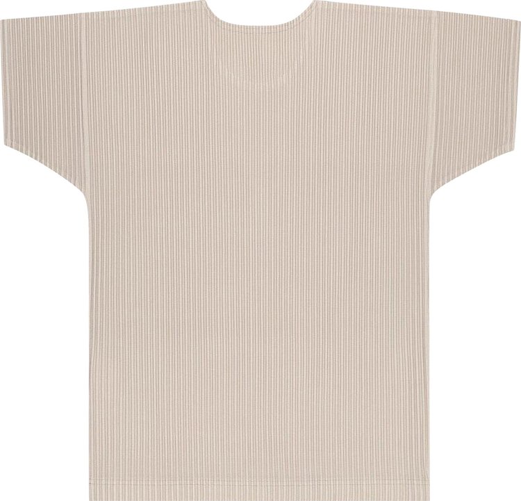 Homme Plisse Issey Miyake Color Pleats T Shirt Linen Beige