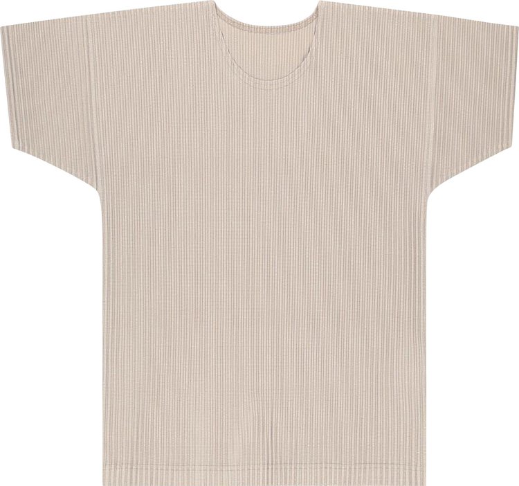 Homme Plisse Issey Miyake Color Pleats T Shirt Linen Beige