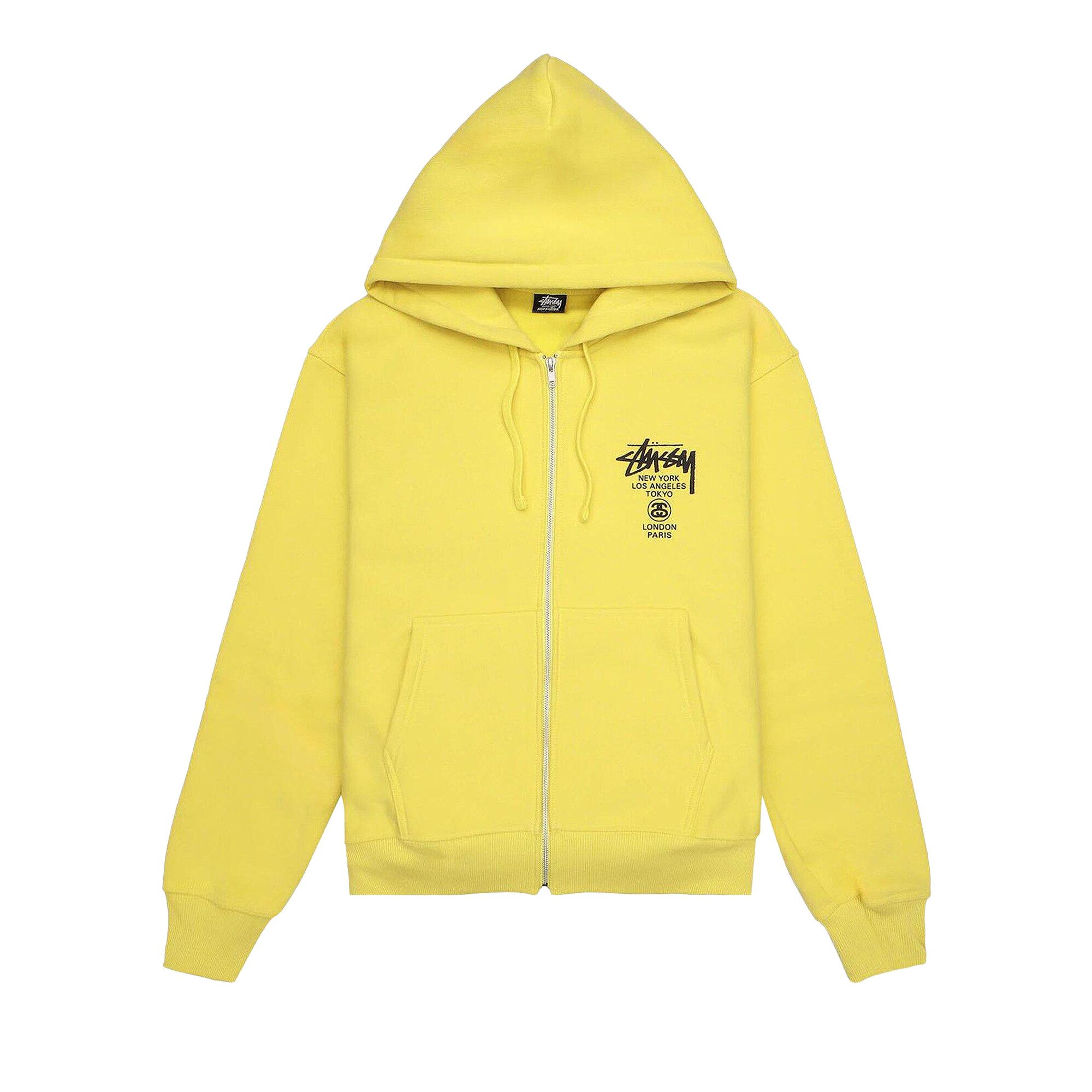 Buy Stussy World Tour Zip Hoodie Yellow 3973713 YELL GOAT