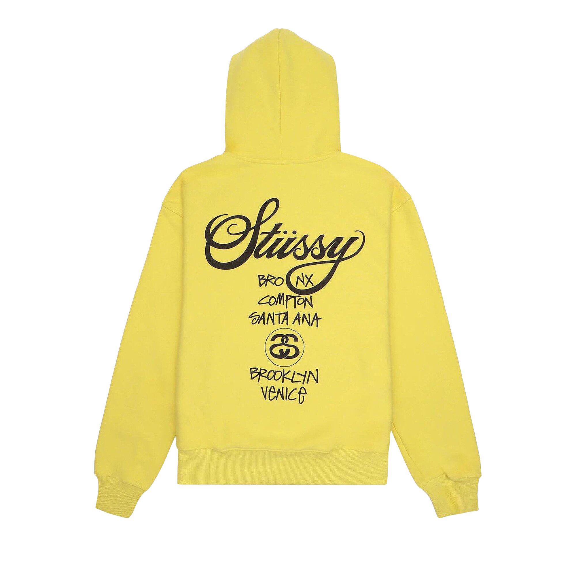 Buy Stussy World Tour Zip Hoodie 'Yellow' - 3973713 YELL | GOAT