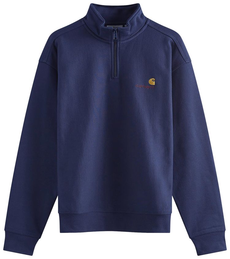 Carhartt WIP Half Zip American Script Sweat Air Force Blue