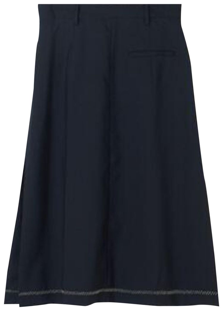 Marni Asymmetric Hem Wool Skirt Blue