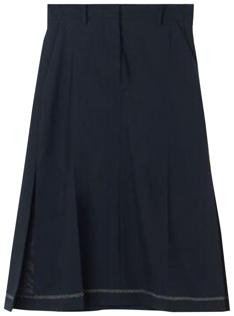 Marni Asymmetric Hem Wool Skirt Blue