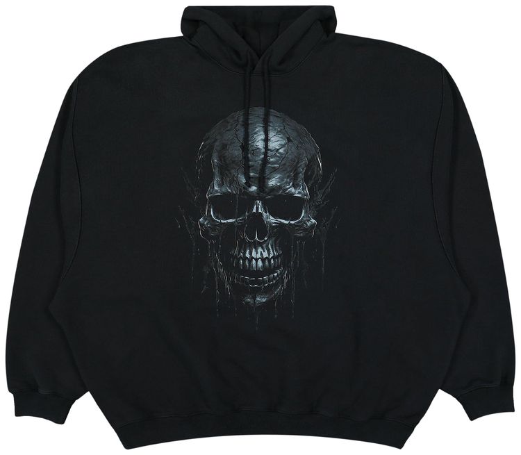 Vetements Skull Metal Hoodie Black