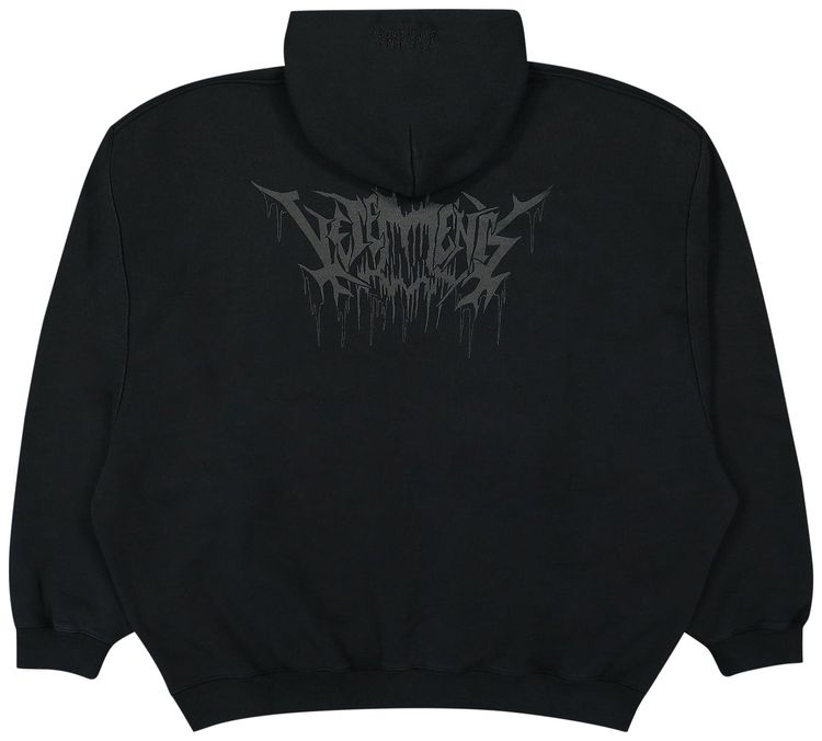 Vetements Skull Metal Hoodie Black
