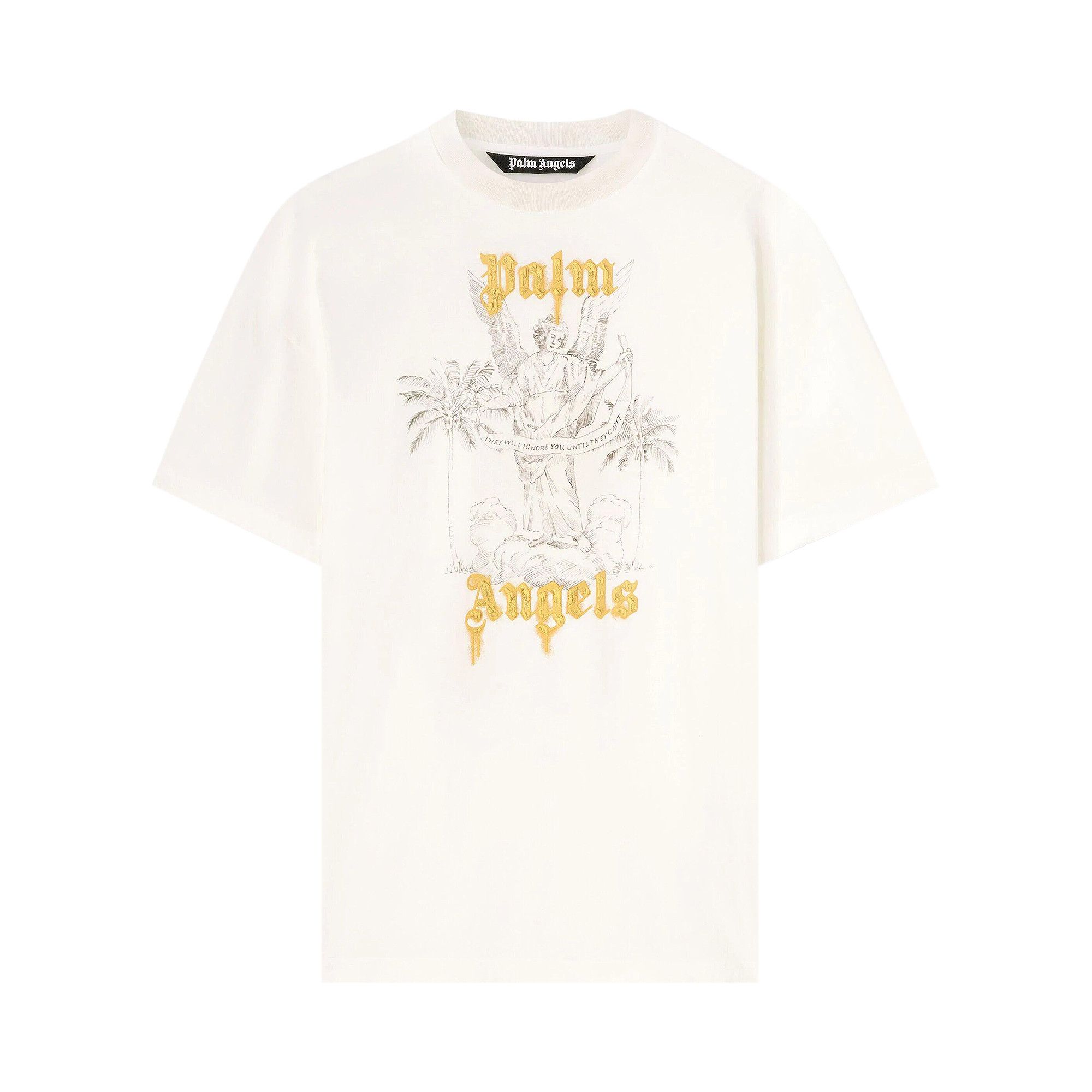 Buy Palm Angels Angel Pencil Tee 'White/Light Orange Buy Palm Angels Angel Pencil Tee 'White/Light Orange