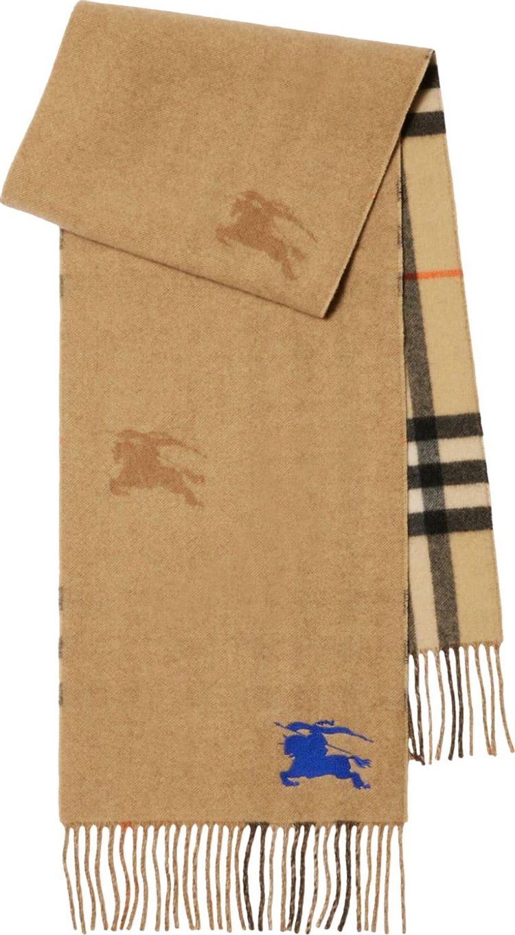 Burberry EKD Cashmere Reversible Scarf Sand