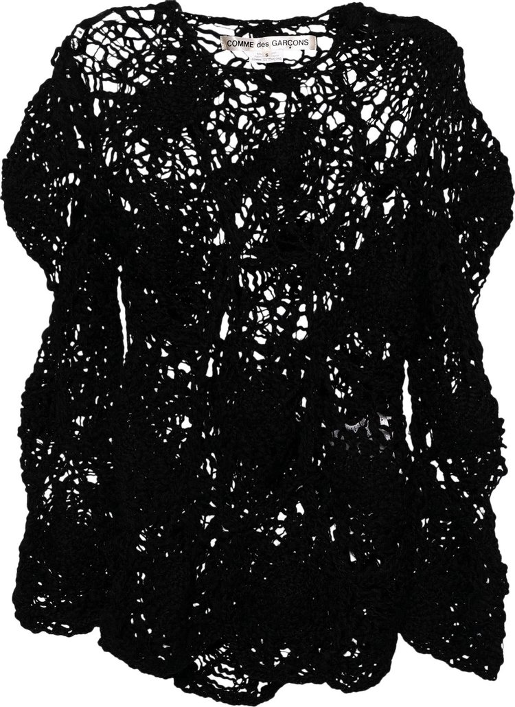 Comme des Garcons Open Crochet Spider Web Knit Sweater Black