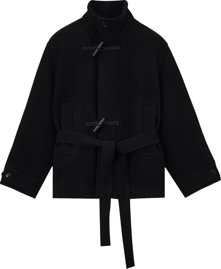 Lemaire Short Bathrobe Duffle Coat Black