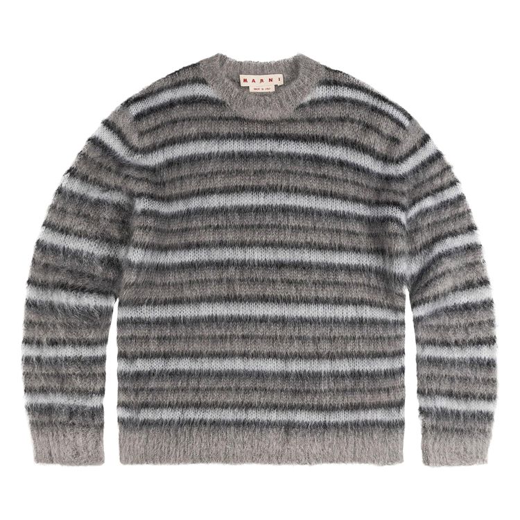 Marni Striped Knitted Sweater Antique Silver