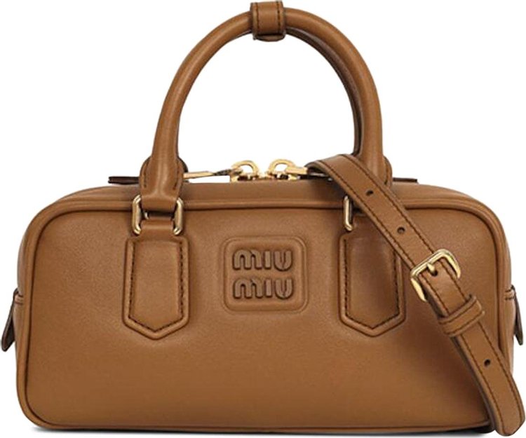 Miu Miu Arcadie Top Handle Bag Cognac