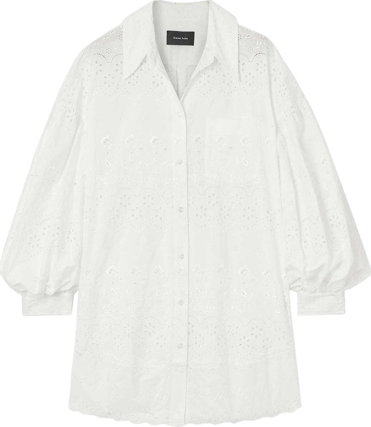 Simone Rocha Drop Signature Short Sleeve Shirt Dress WhiteWhite