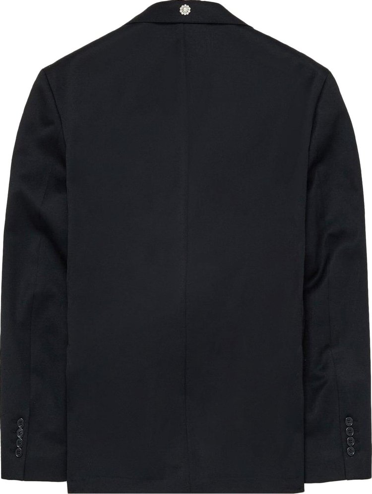 Simone Rocha Embellished Longline Plunge Jacket BlackClear