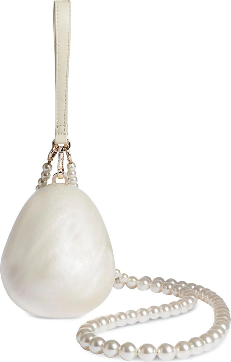 Simone Rocha Bell Charm Micro Pearl Egg Bag PearlClear