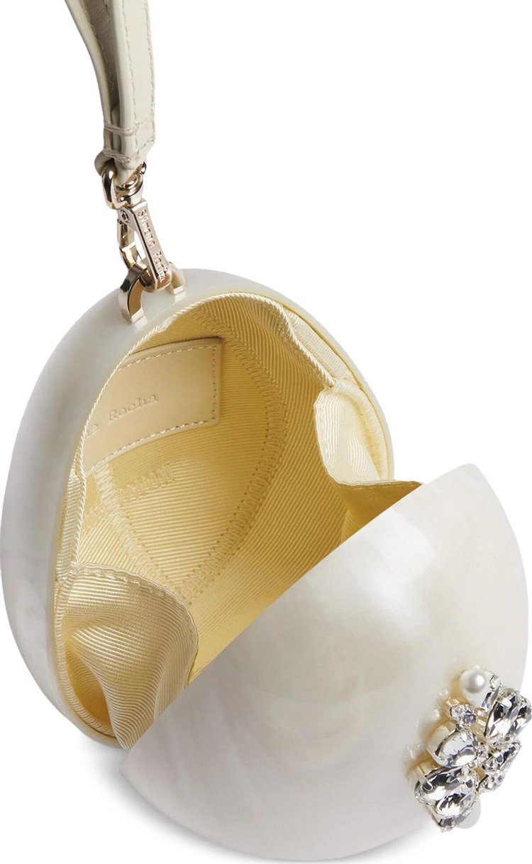 Simone Rocha Bell Charm Micro Pearl Egg Bag PearlClear