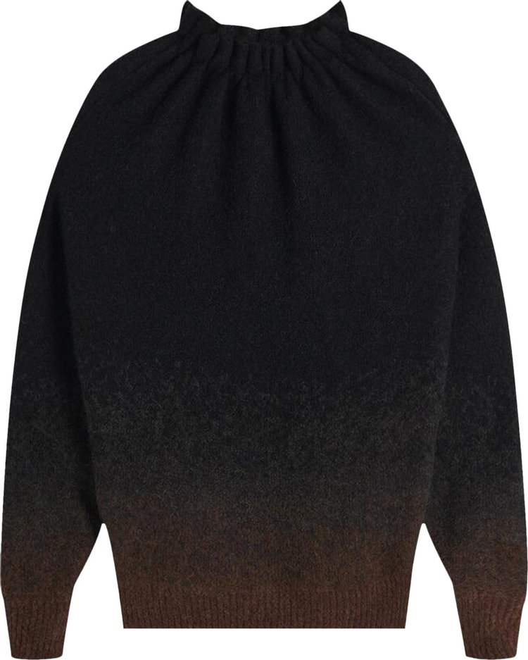 Simone Rocha Oversized Gathered Pleated Neck Jumper Chocolate OmbreJet