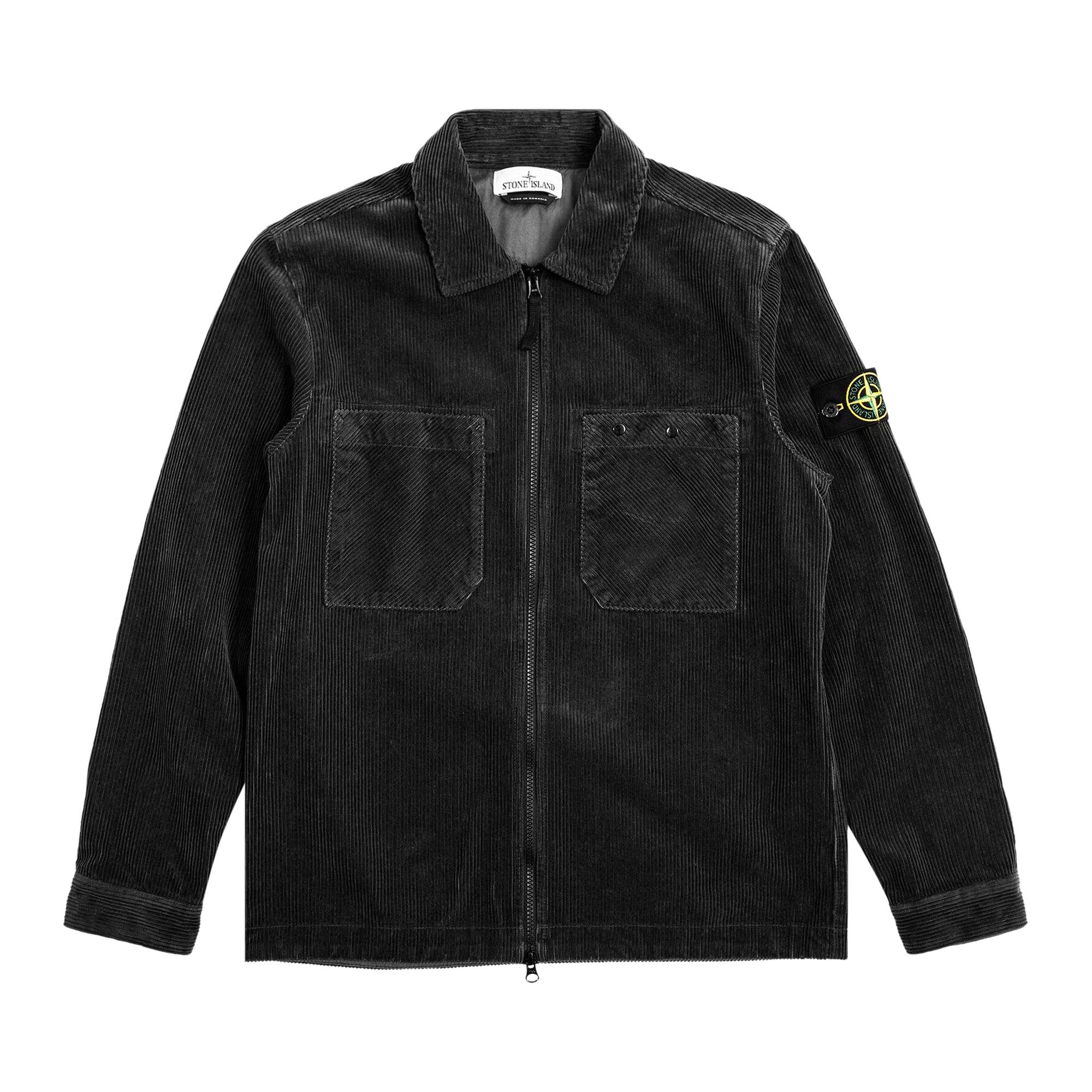 Buy Stone Island Logo Patch Corduroy Overshirt 'Black' - 811511604 V0029 |  GOAT