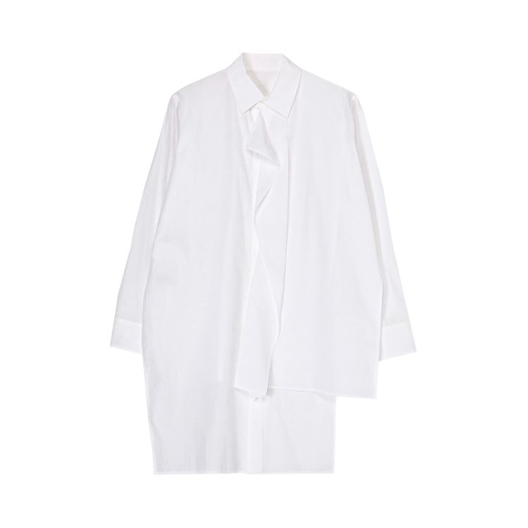 Yohji Yamamoto Broad Front Knot Detail Blouse Off White