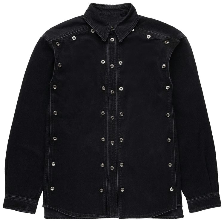 YProject Snap Off Denim Shirt EvergreenBlack